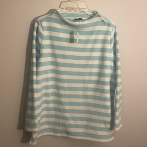 Talbots Striped Blue and White Long Sleeve Top. 1X NWT